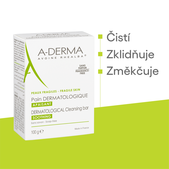 Prokázaná účinnost Zklidňující dermatologická mycí kostka