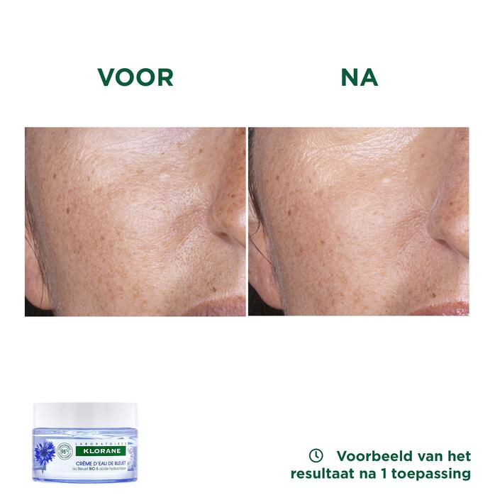 Resultaten Crème met BIO korenbloem water