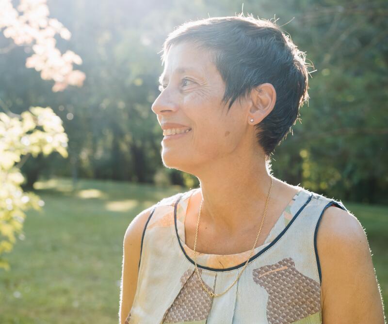 Françoise, gæst i på Avène Hydroterapicenter for behandling efter kræftsygdom