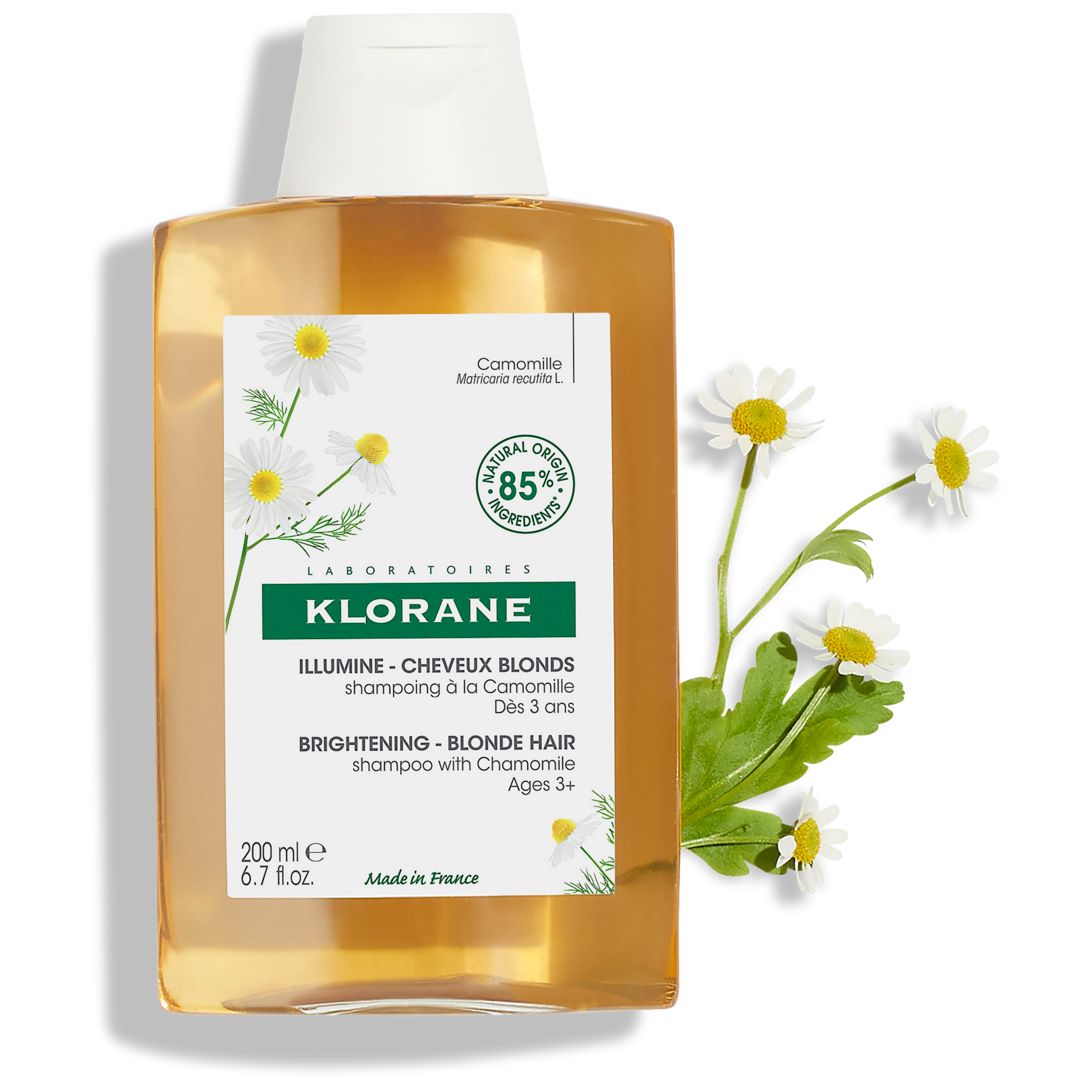 Shampoing Camomille éclaircissant cheveux blonds, reflets dorés