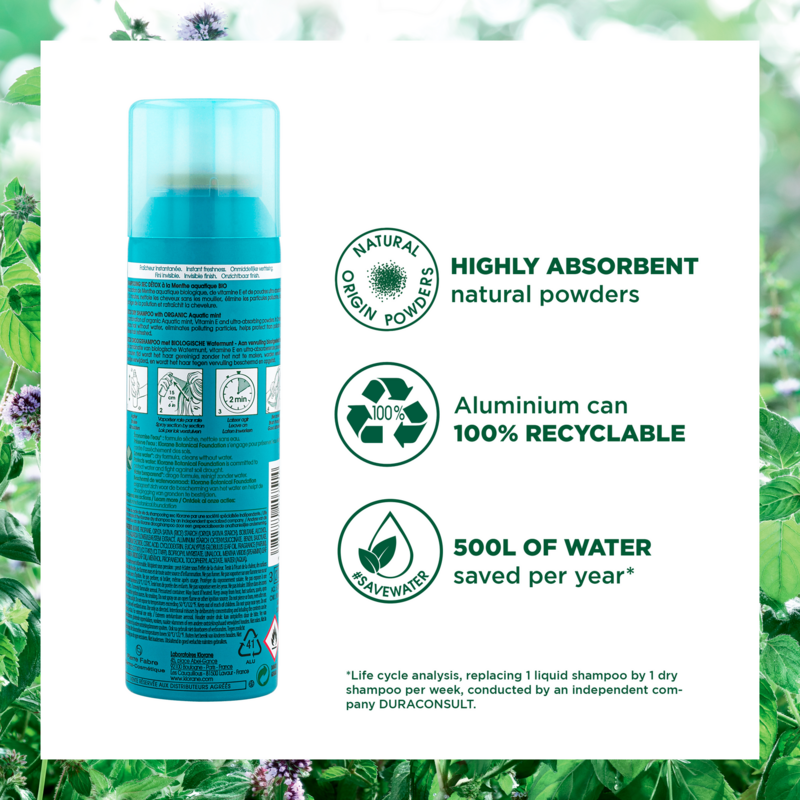Detox Dry Shampoo with Organic Aquatic Mint - All hair types