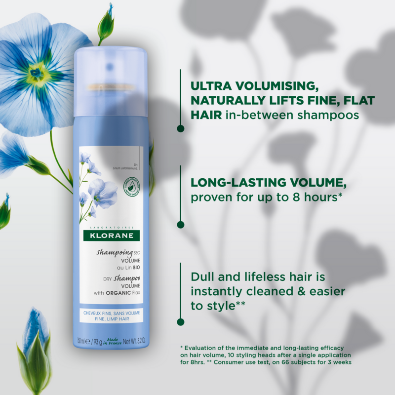 Volumising Dry shampoo with Organic Flax - Fine, flat hair