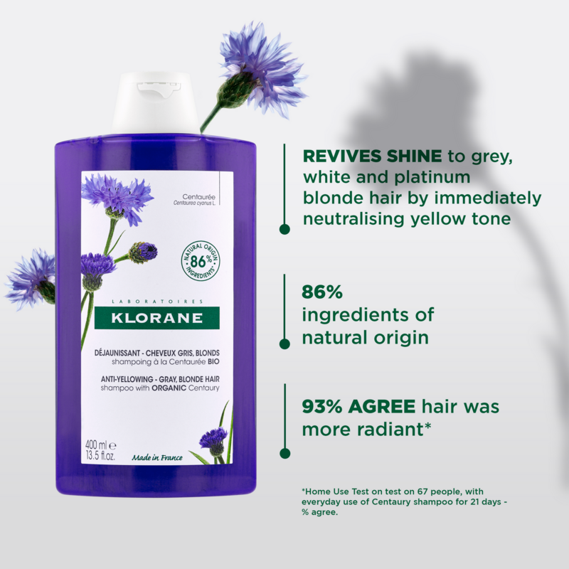 Anti-yellowing Shampoo with Organic Centaury - Grey, blond hair