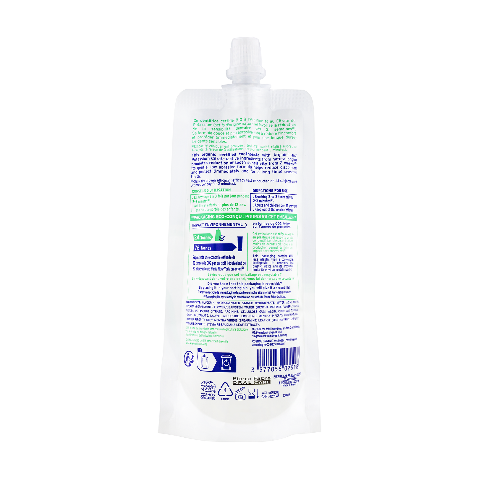 ELGYDIUM Dents sensibles - dentifrice éco conçu certifié BIO