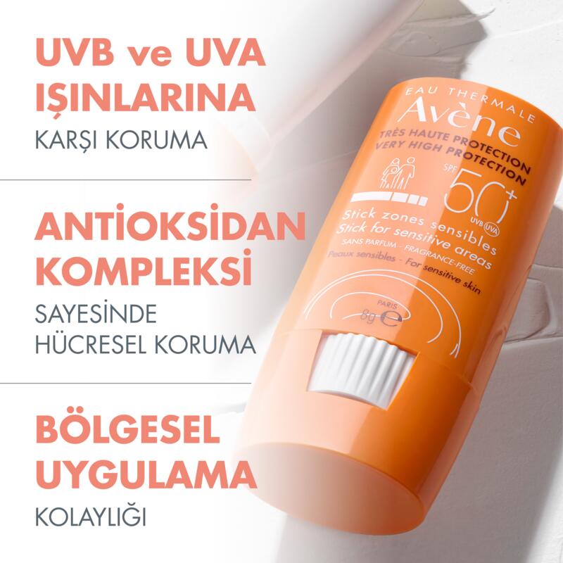Hassas Bölgeler için SPF 50+ Güneşten Koruyucu Stick
