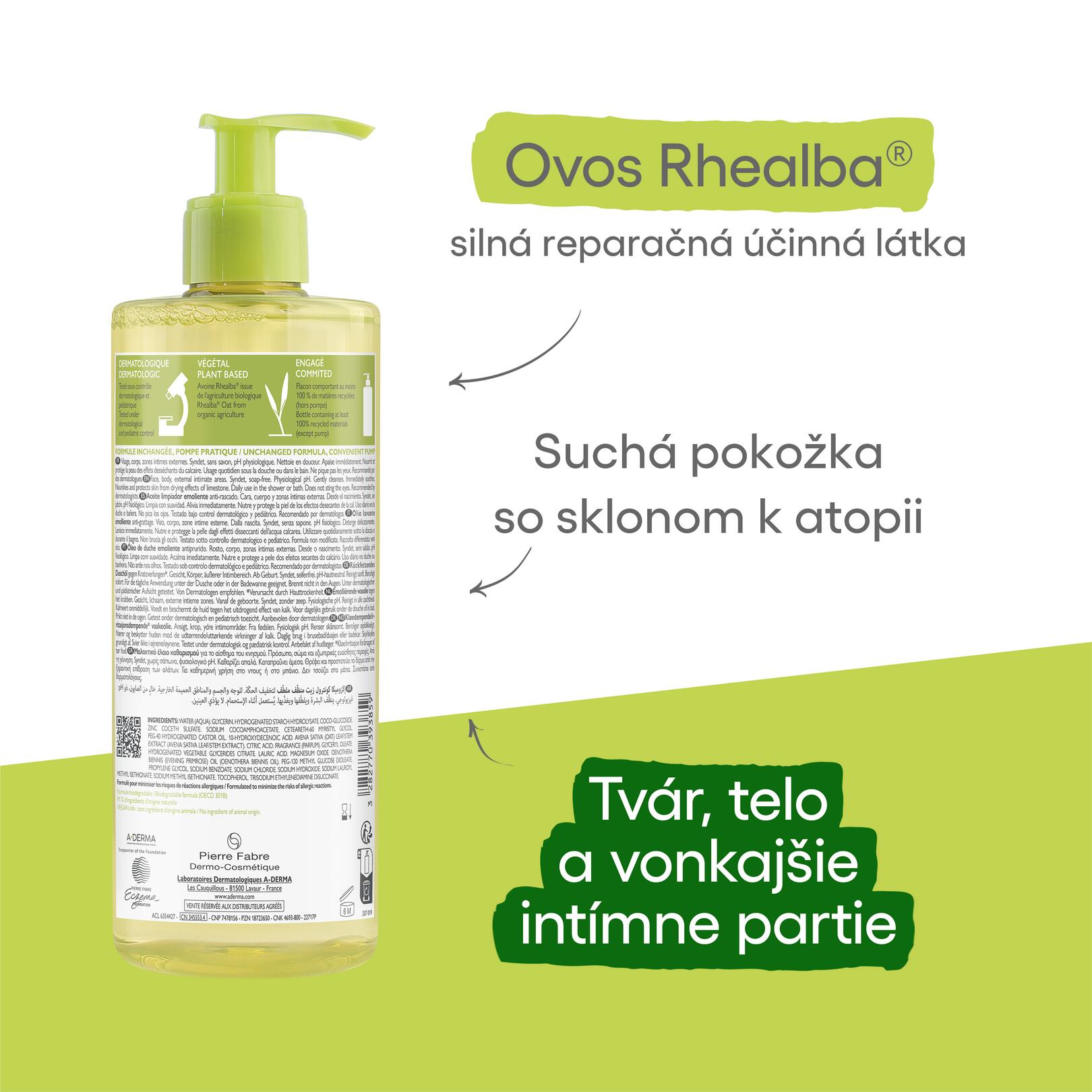 Exomega Control Zvláčňujúci sprchový olej