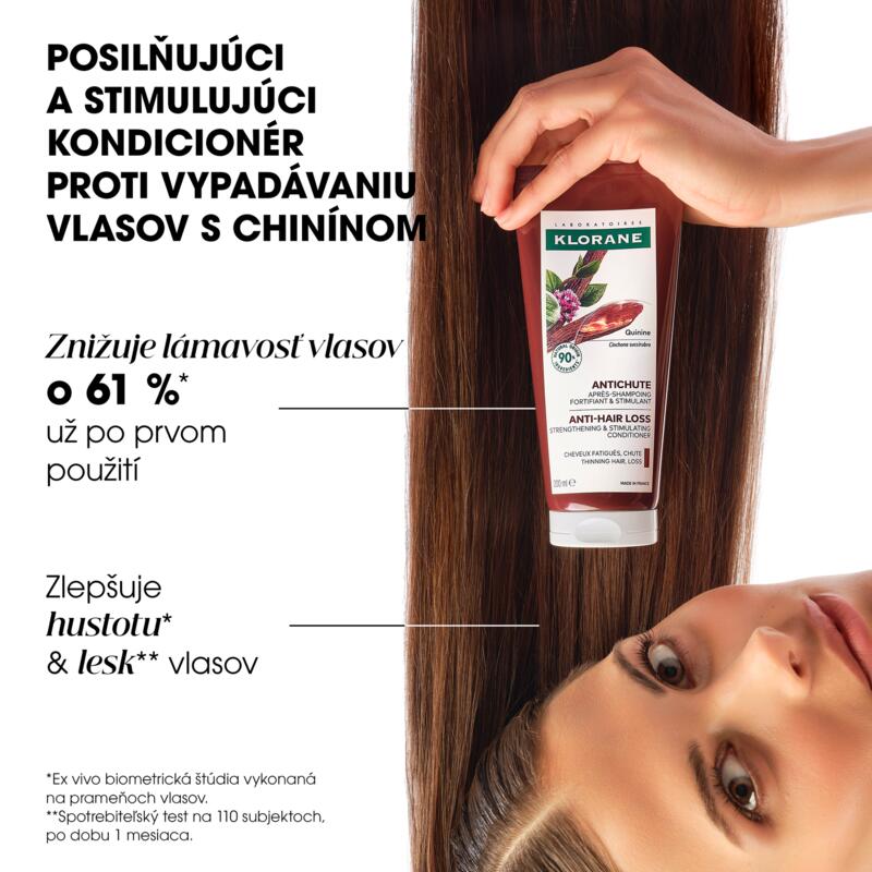 Posilňujúci a stimulujúci kondicionér proti vypadávaniu vlasov s chinínom