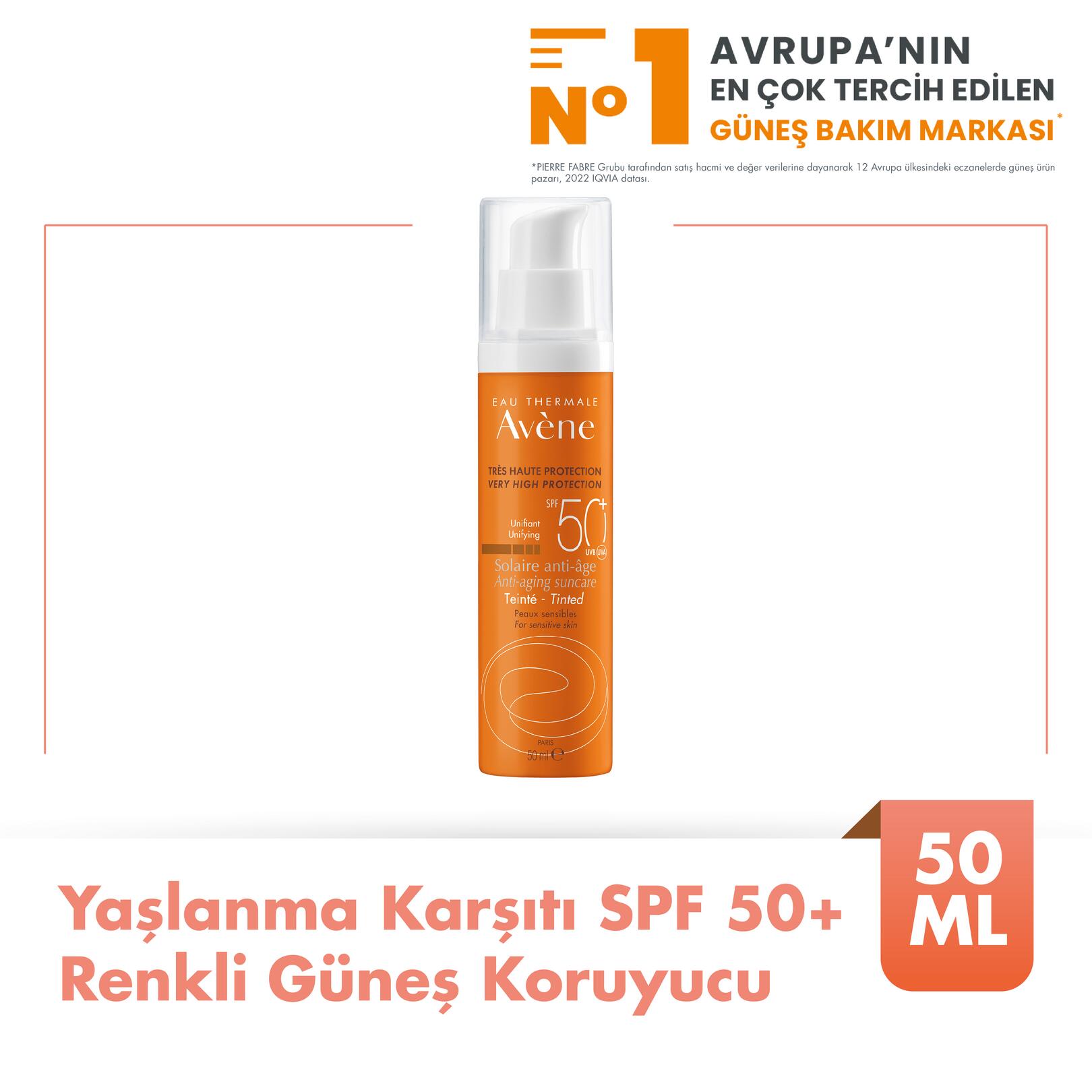 Yaşlanma Karşıtı SPF 50+ Renkli Güneş Kremi