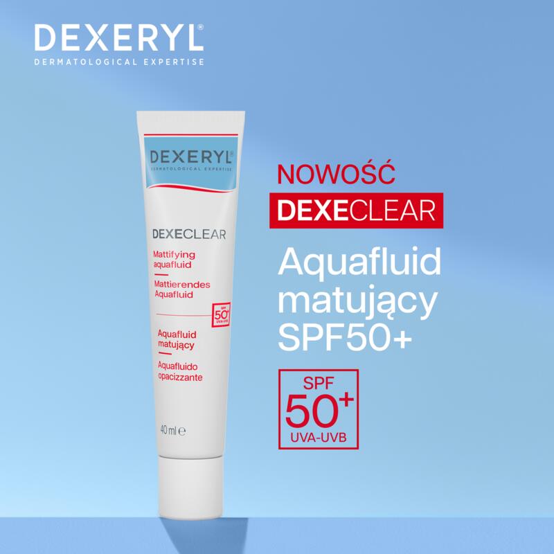 DEXECLEAR Aquafluid matujący SPF50+