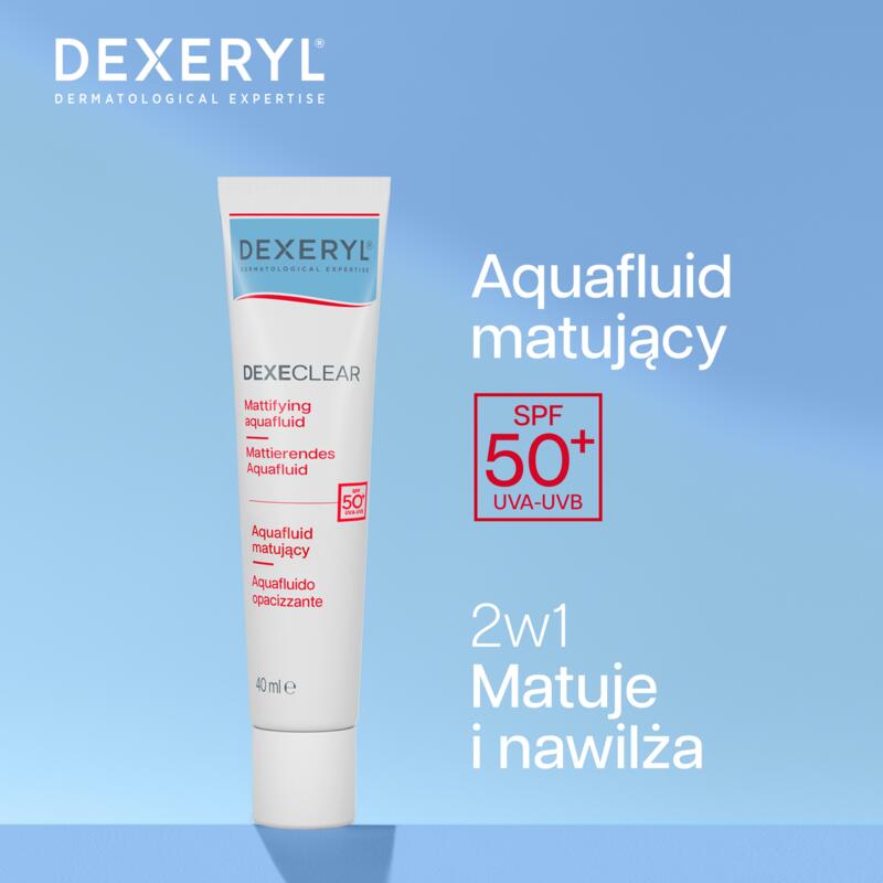 DEXECLEAR Aquafluid matujący SPF50+