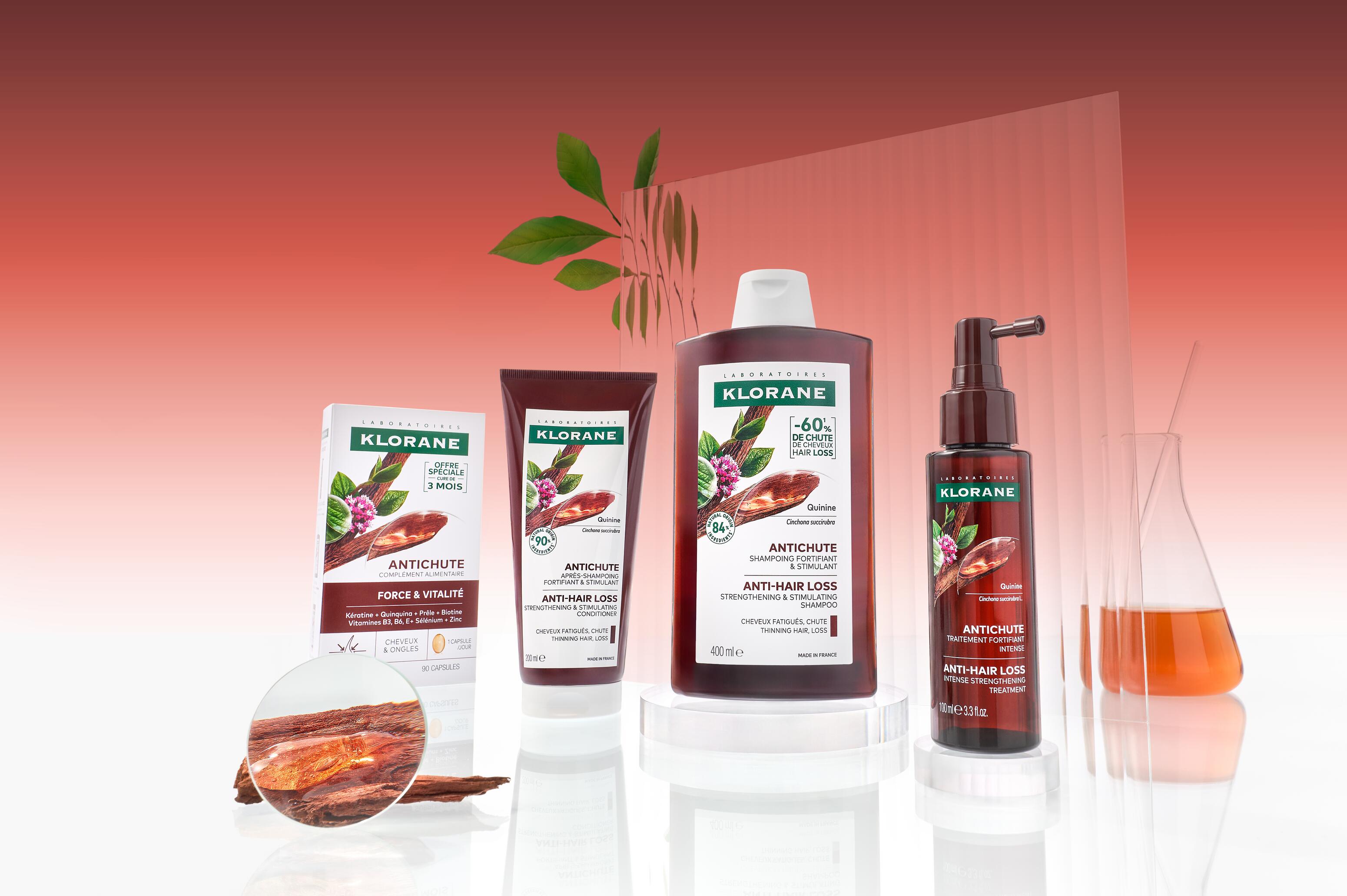 Antichute : soins pour cheveux à la quinine médicinale | klorane france