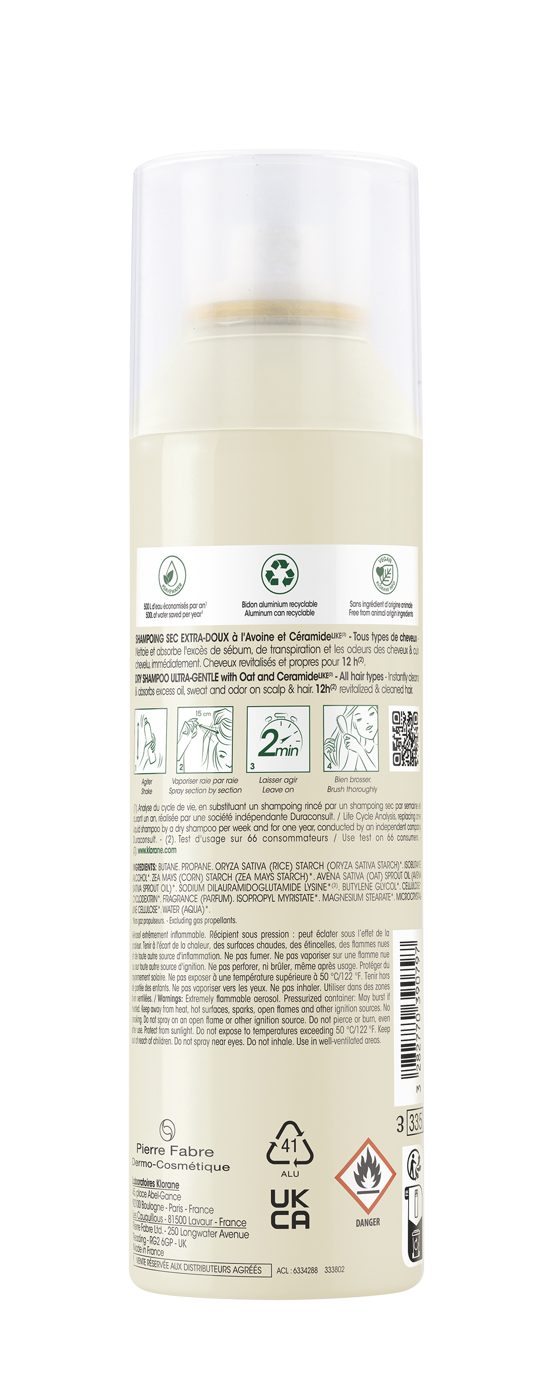 Shampoing sec à l'Avoine et Céramideᴸᴵᴷᴱ