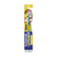 Une petite tête adaptée à la bouche des enfants, une zone pour déposer le dentifrice et un manche antidérapant.