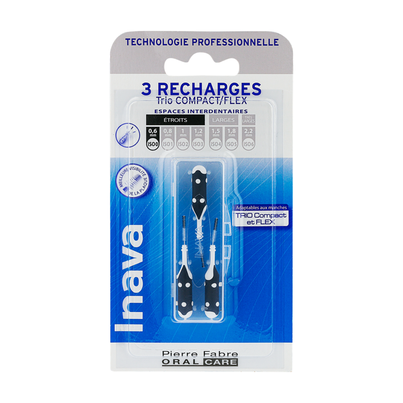 Inava Recharge noire (ISO 0) - brossette interdentaire