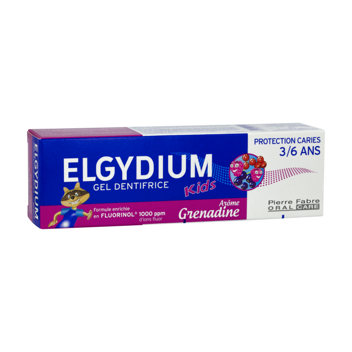 ELGYDIUM Kids Malinowo-truskawkowa pasta do zębów w postaci żelu - dla dzieci w wieku od 3 do 6 lat