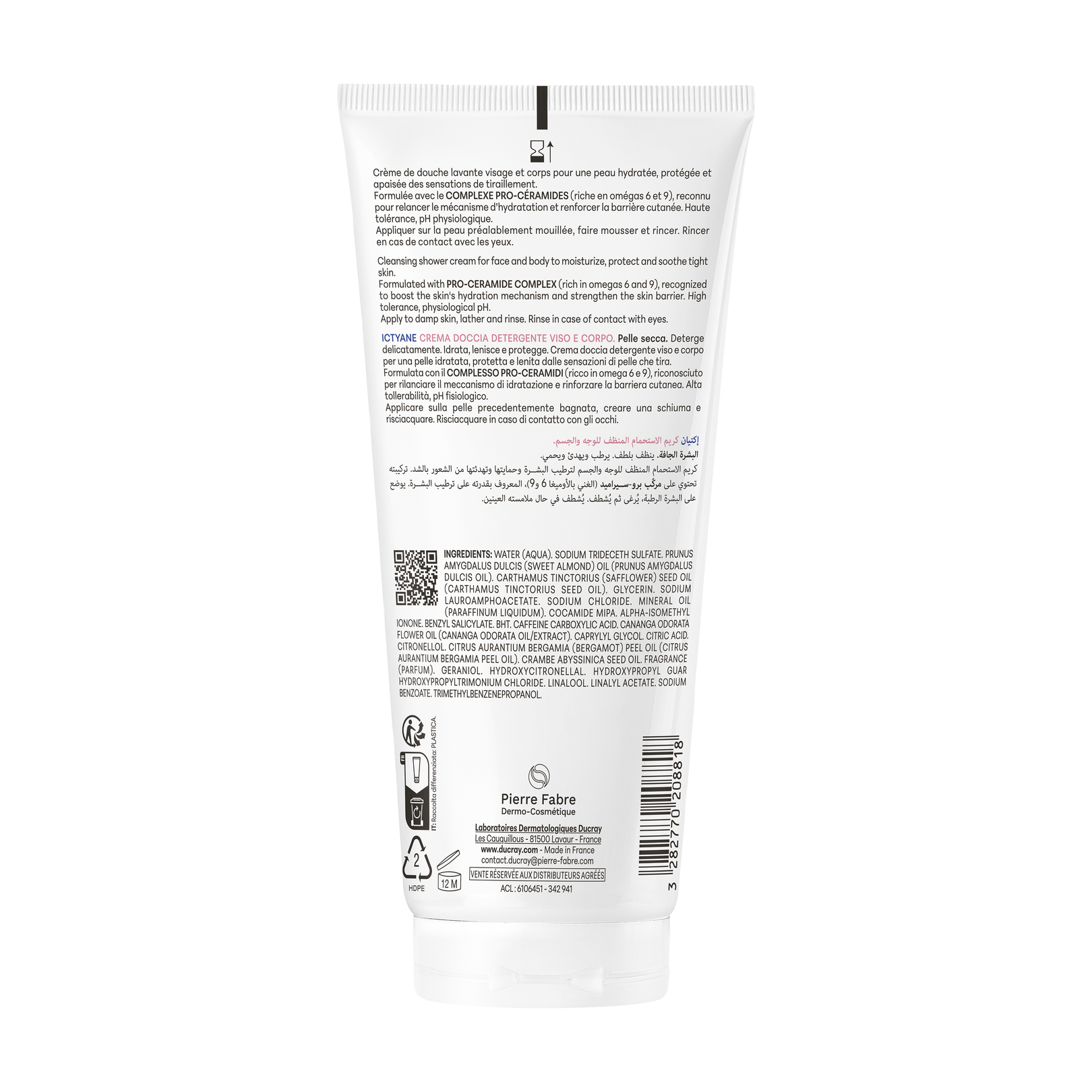 Crème de douche lavante visage et corps