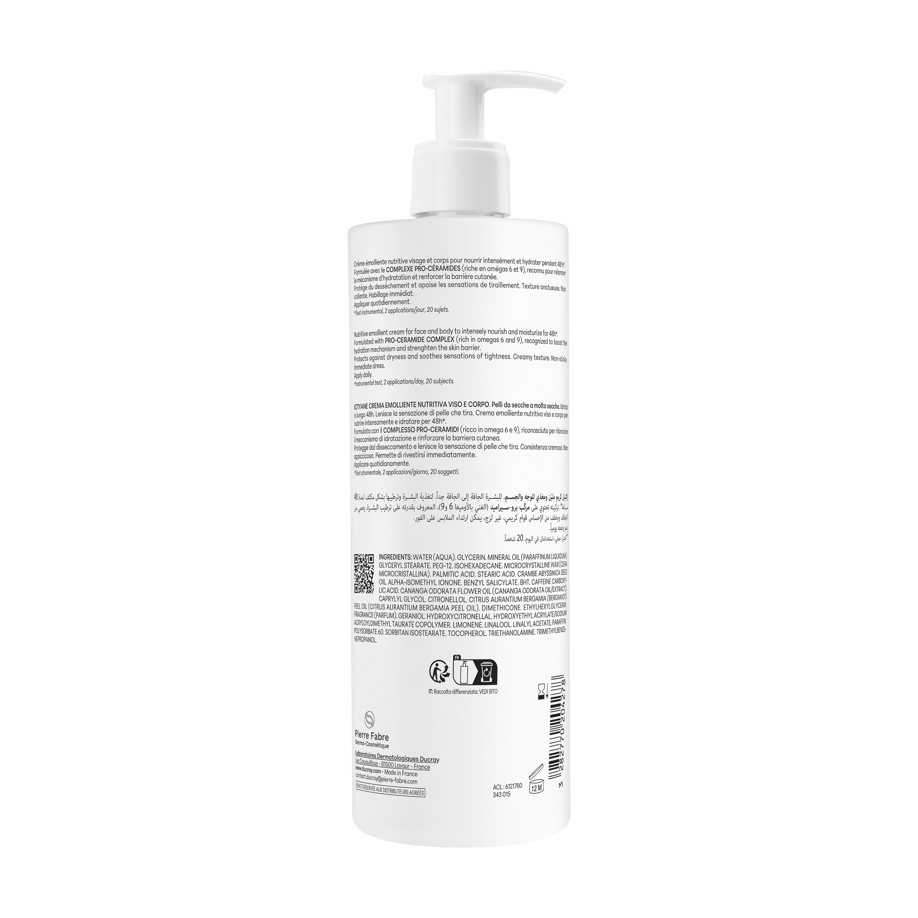 Crème émolliente nutritive visage et corps