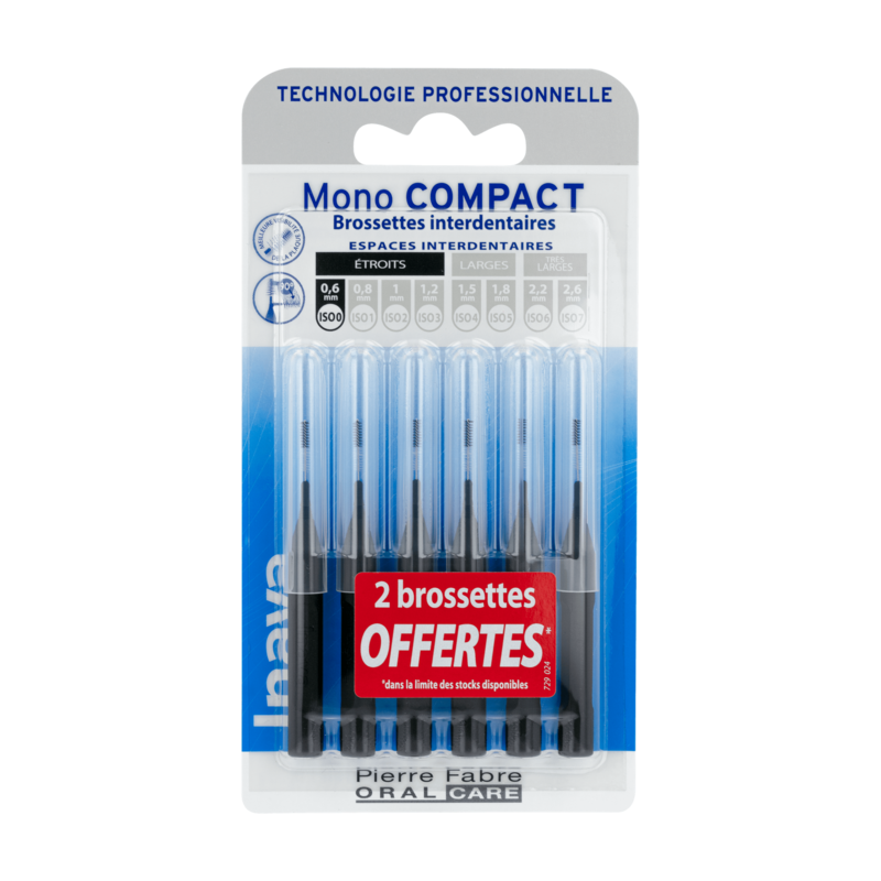 Inava MonoCompact noire (ISO 0) - brossette interdentaire