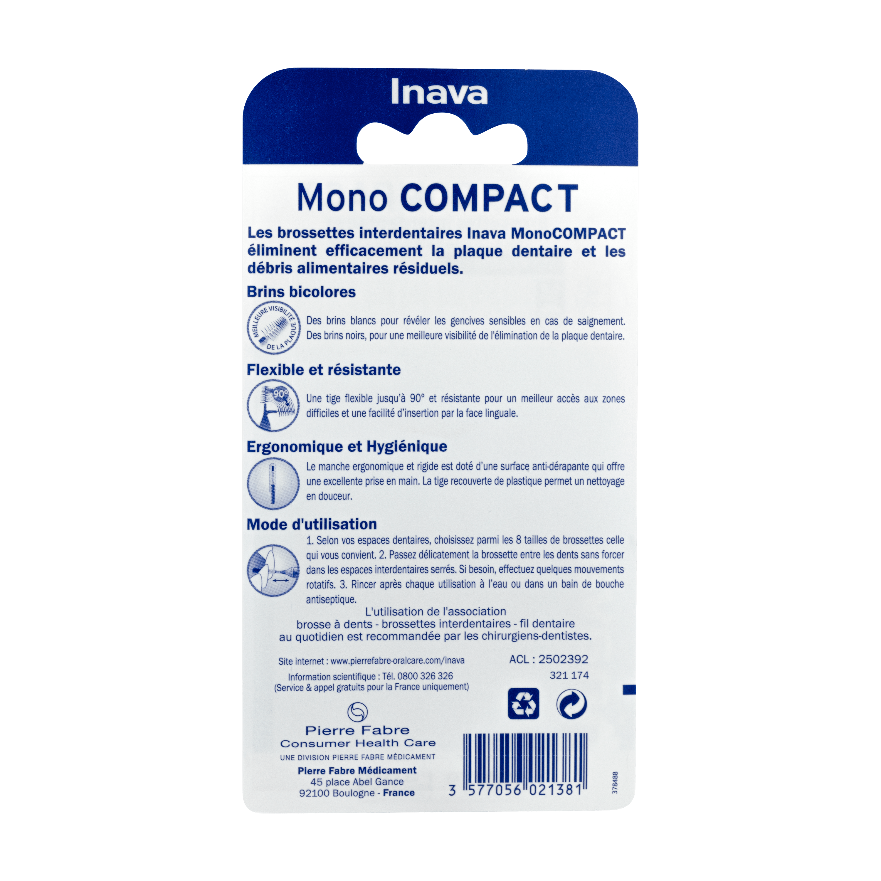 Inava MonoCompact noire (ISO 0) - brossette interdentaire