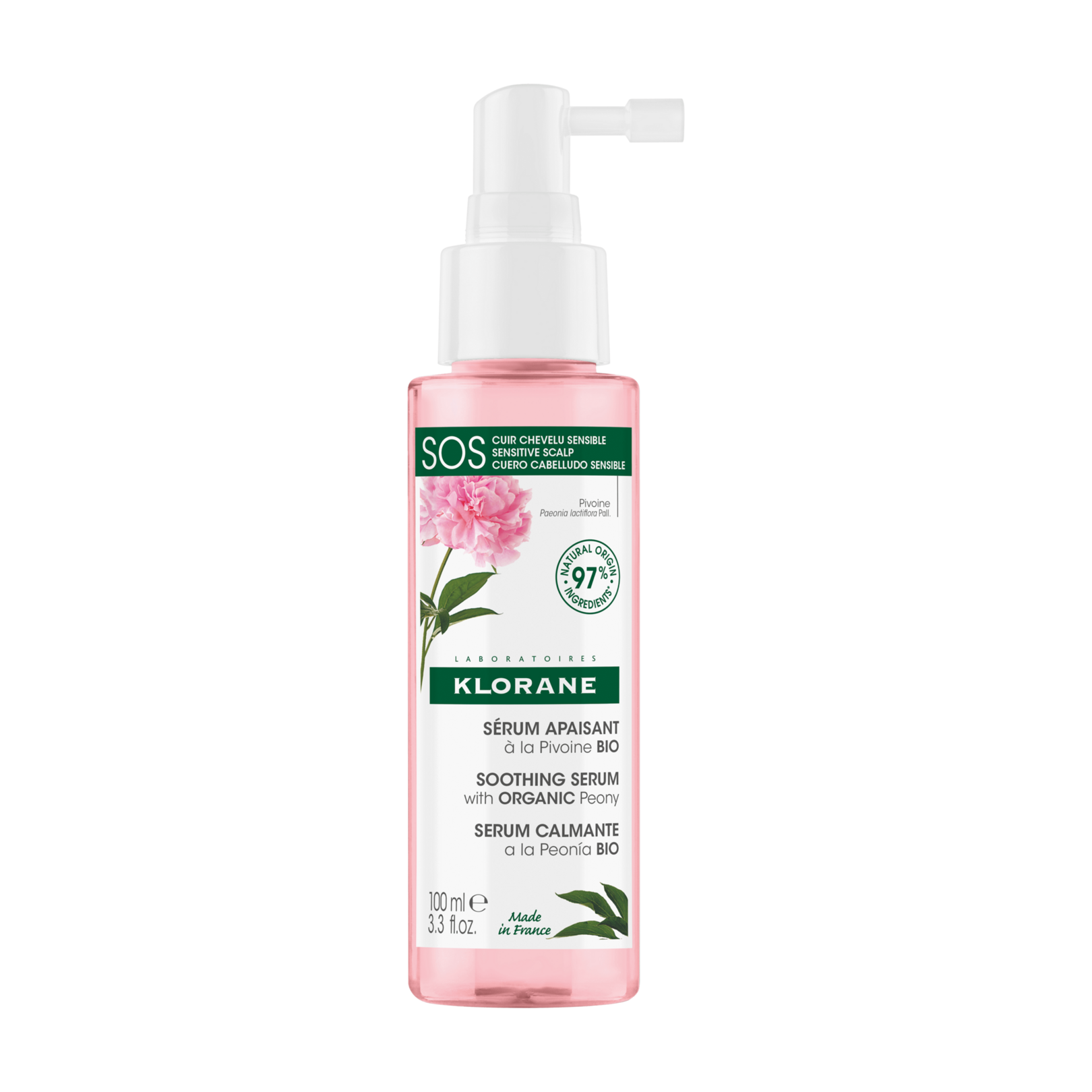 SOS Soothing Serum with Organic Peony Sensitive scalp Klorane