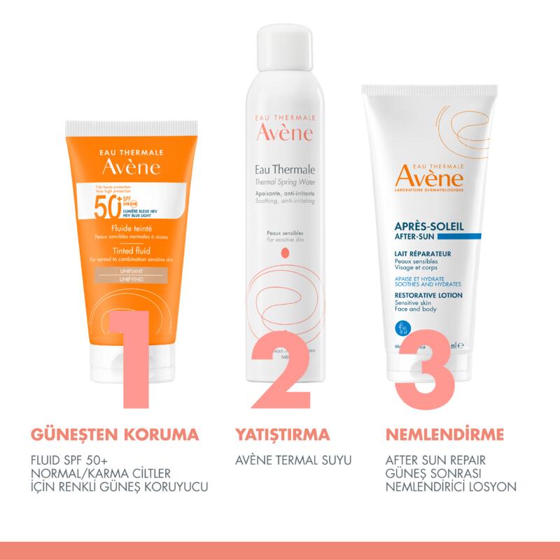 Tinted Fluid SPF 50+ Normal veya Karma Ciltler için Renkli Güneş Kremi