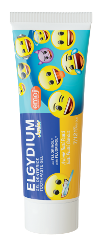  ELGYDIUM Pasty do zębów, ELGYDIUM Emoji Junior Tutti-Frutti pasta do zębów dla dzieci 7-12 lat