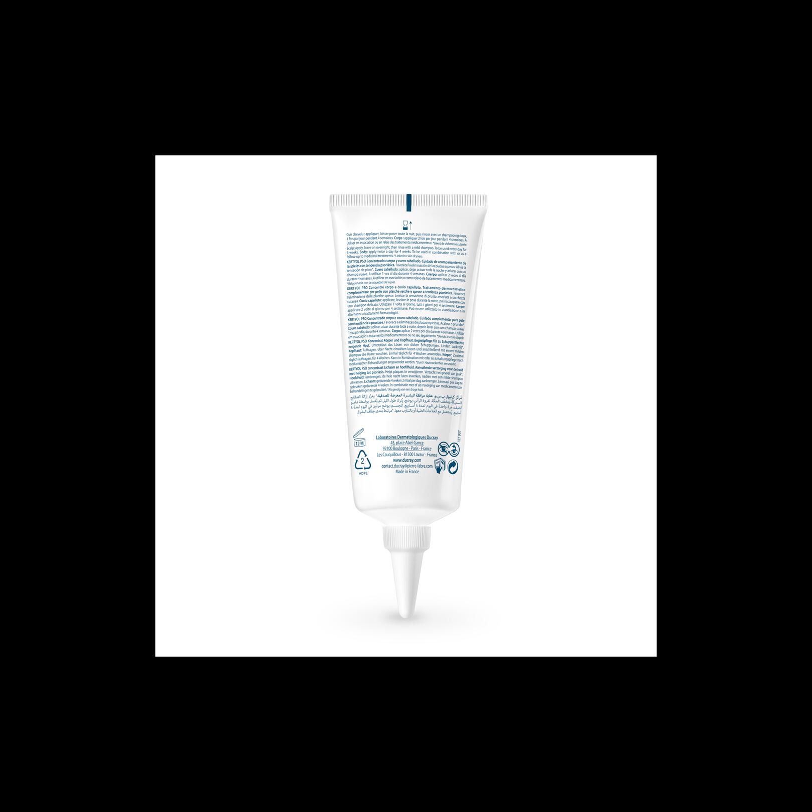 Concentrate til lokale hudområder med tørhed, plaque, skæl - tendens til psoriasis