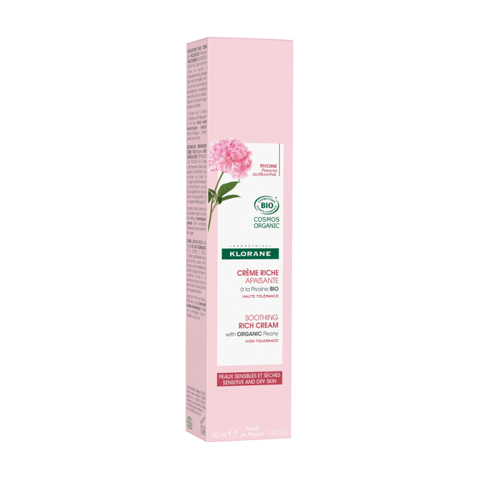 Soothing moisturising RICH cream with Organic Peony for Sensitive and dry skin