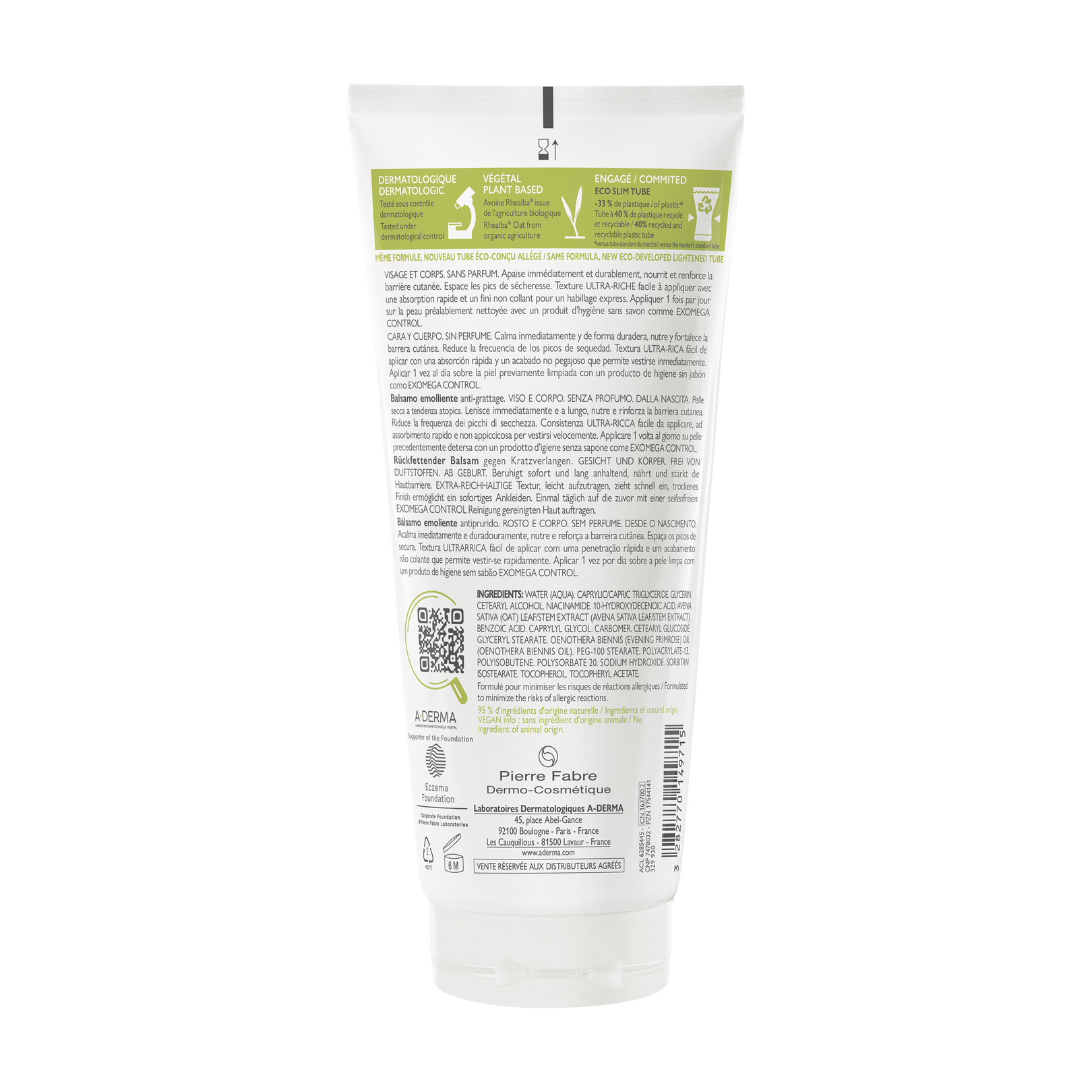 Bálsamo emoliente antiirritación
