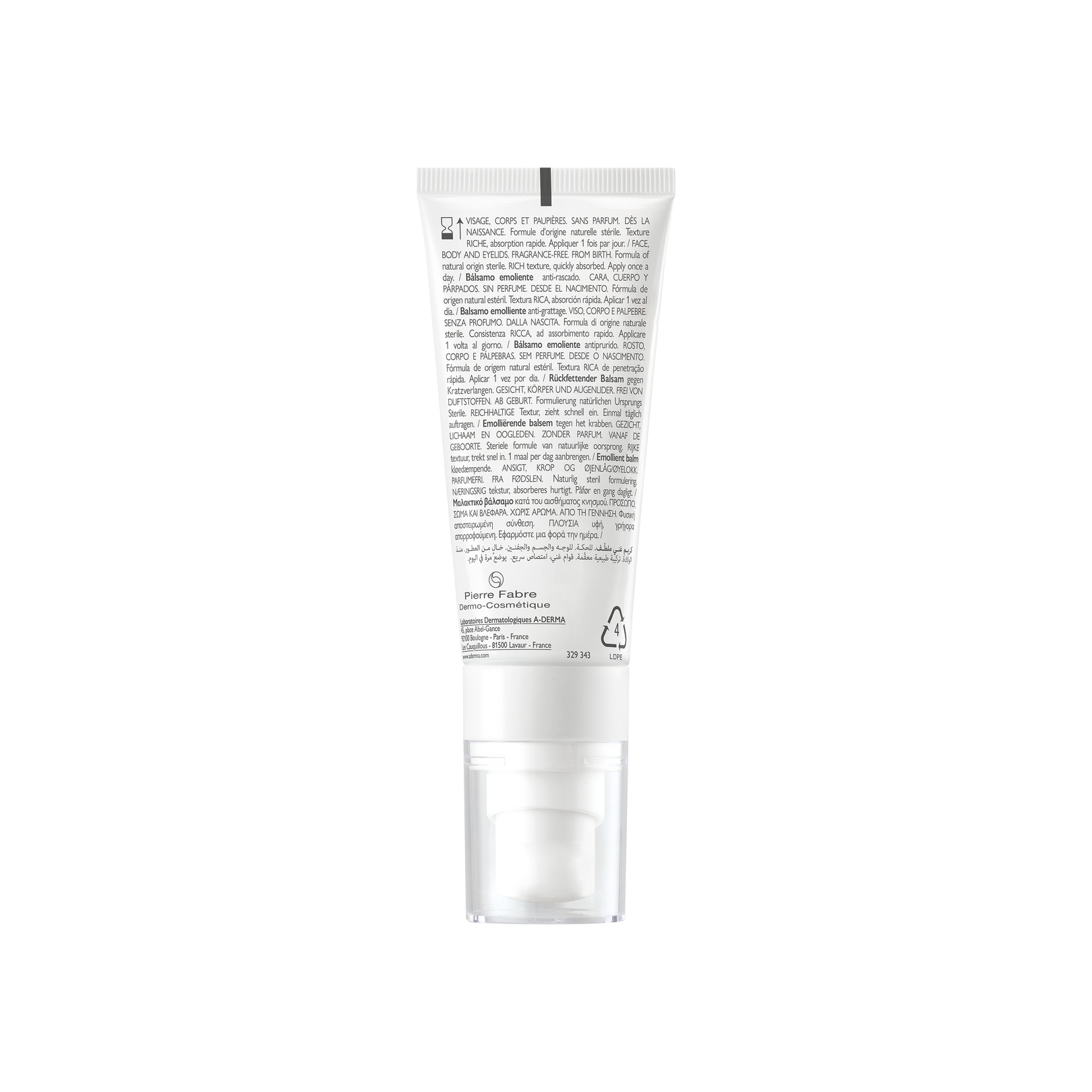 Baume émollient cosmétique stérile