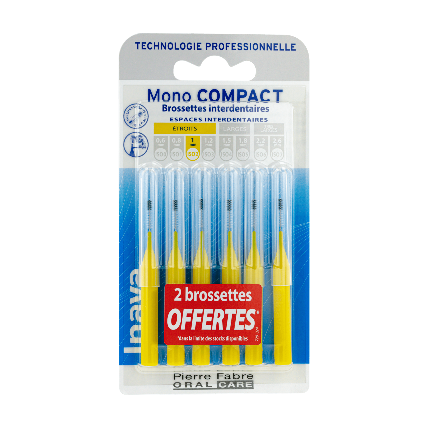 Inava MonoCompact jaune (ISO 2) - brossette interdentaire