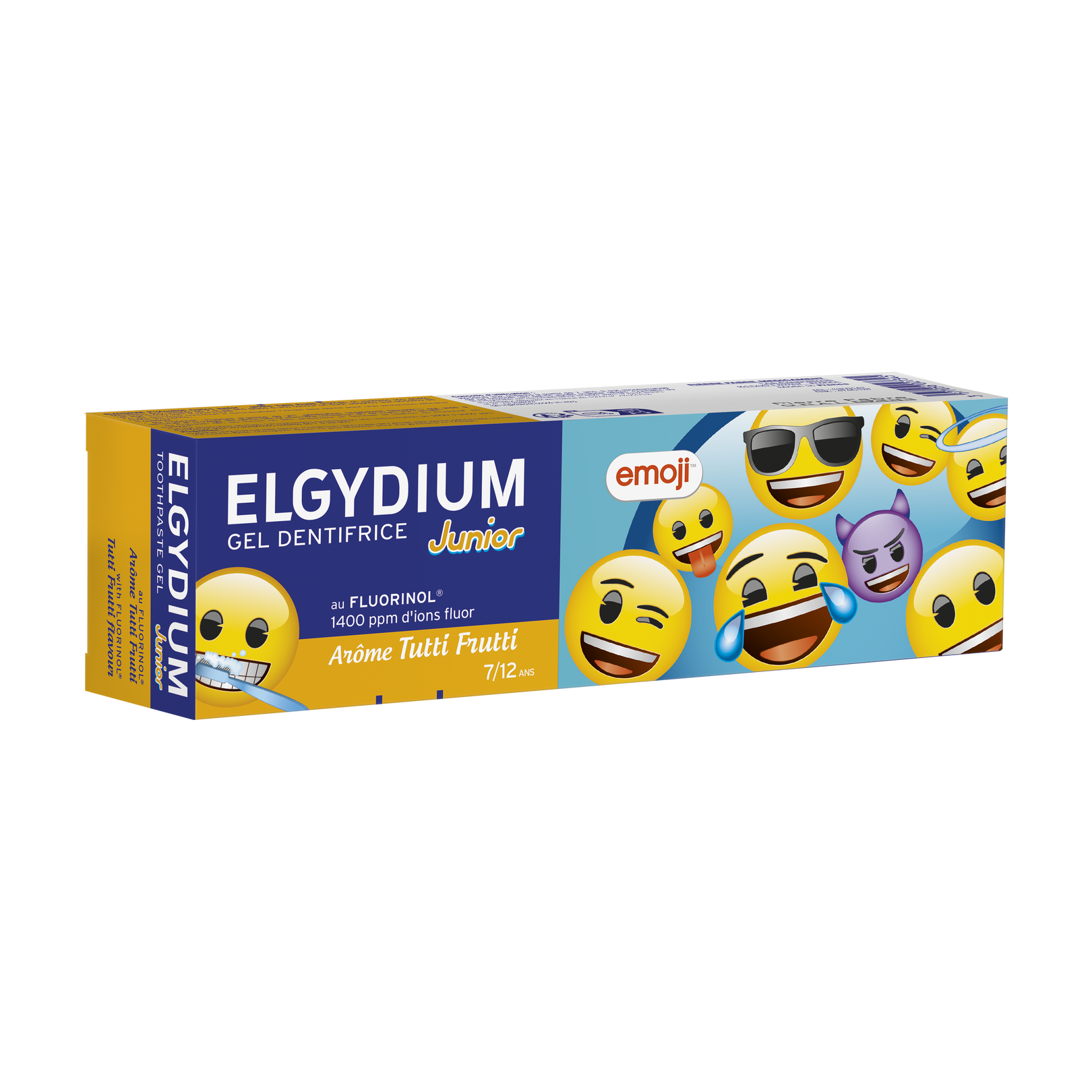 Pasta dentífrica ELGYDIUM Junior EMOJI Sabor Tutti Frutti 1400ppm - Pasta dentífrica para crianças