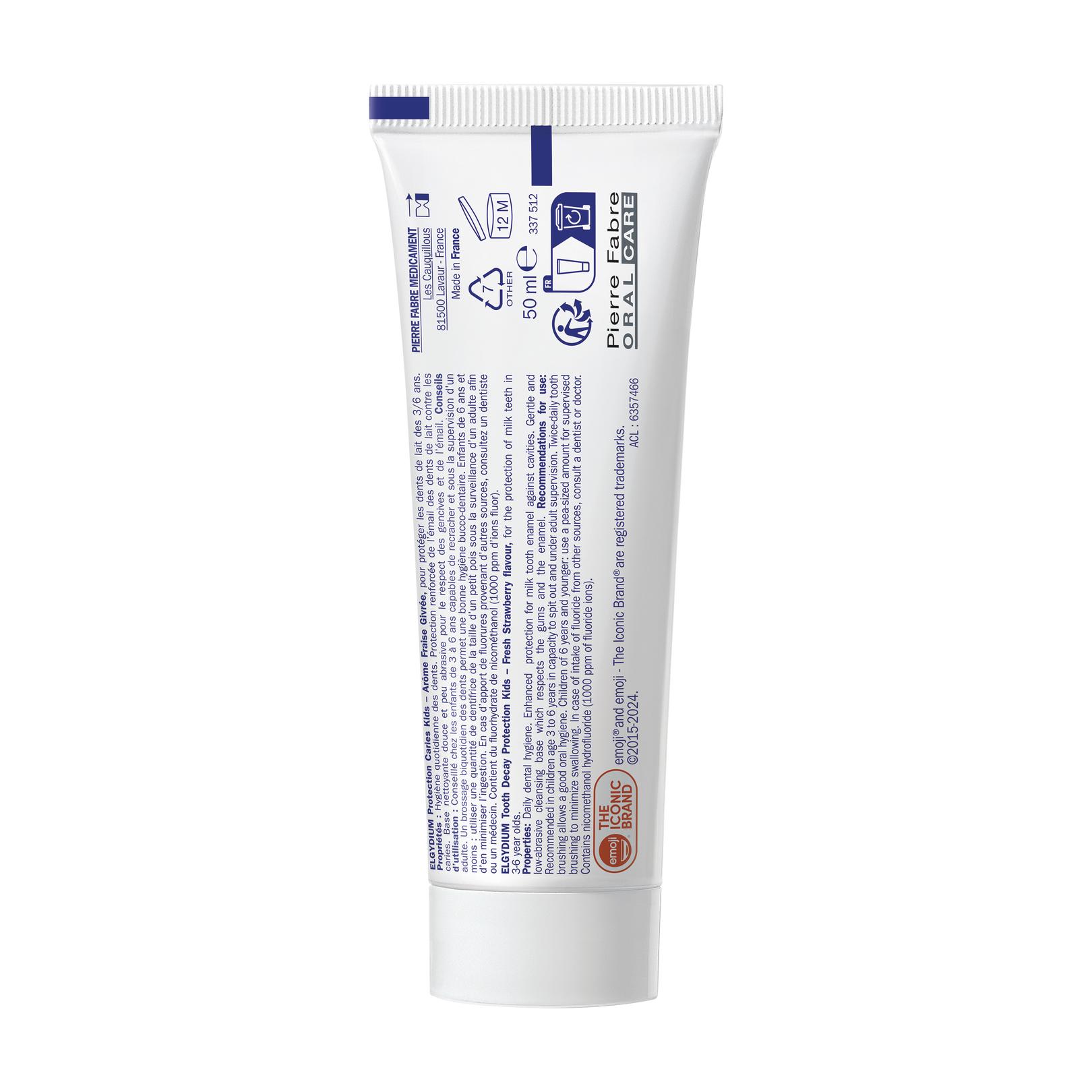 ELGYDIUM Kids Emoji Arôme Fraise givrée 3/6 ans – dentifrice enfant