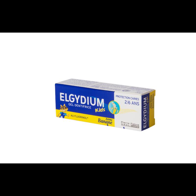 ELGYDIUM KIDS Гелообразна паста за зъби за защита от кариес за деца от 2 - 6 години с вкус на банан