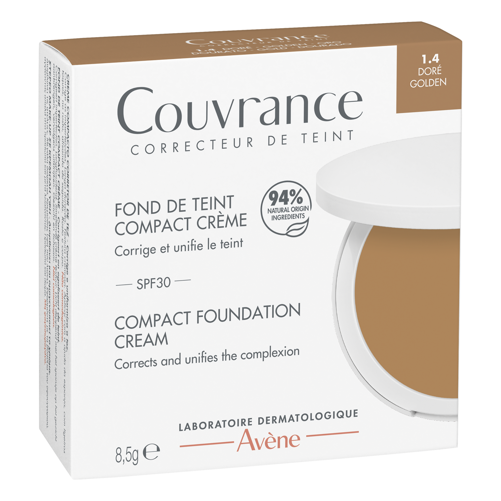 COUVRANCE Fond de Teint Compact Crème 1.4 Doré