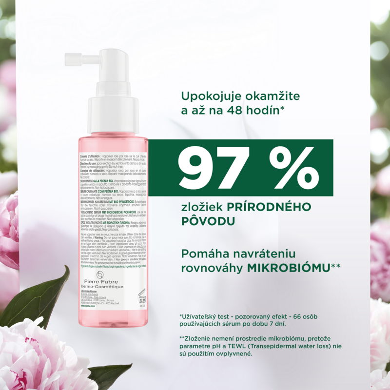 Upokojujúce sérum s BIO pivóniou – upokojenie citlivej a podráždenej vlasovej pokožky