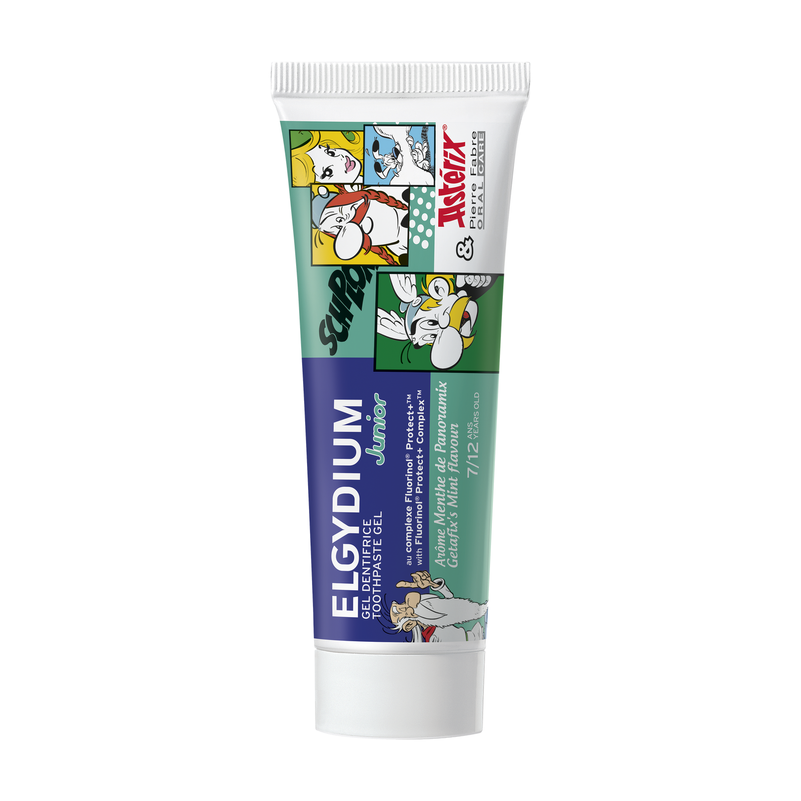 ELGYDIUM Junior Astérix Arôme Menthe douce 7/12 ans - dentifrice enfant