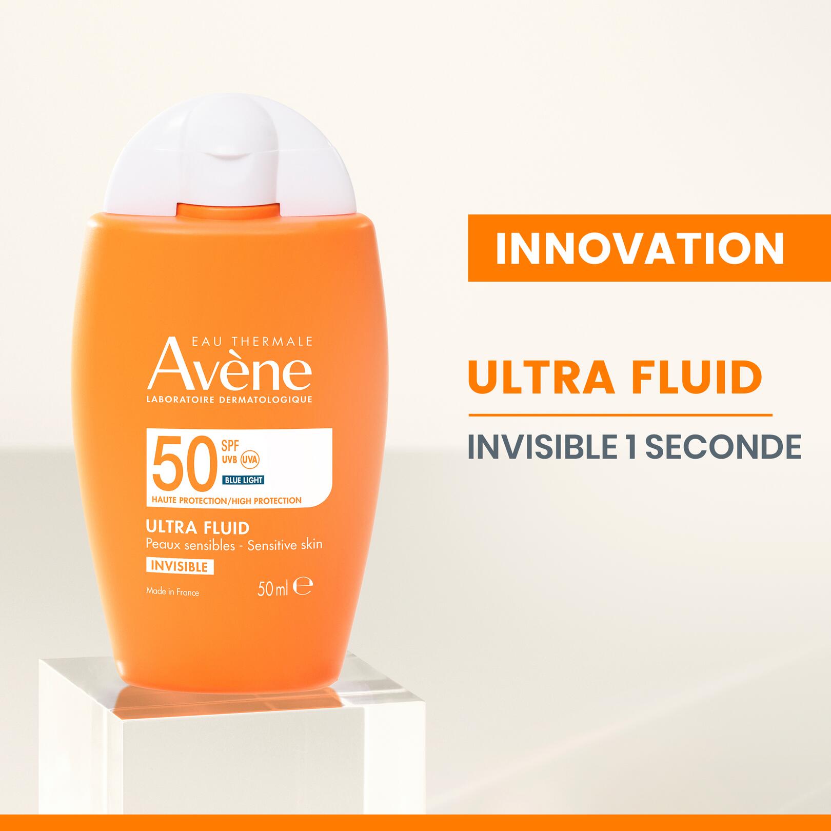 Eau Thermale Avène Wysoka ochrona przeciwsłoneczna Ultra Fluid niewidoczny na skórze SPF50 