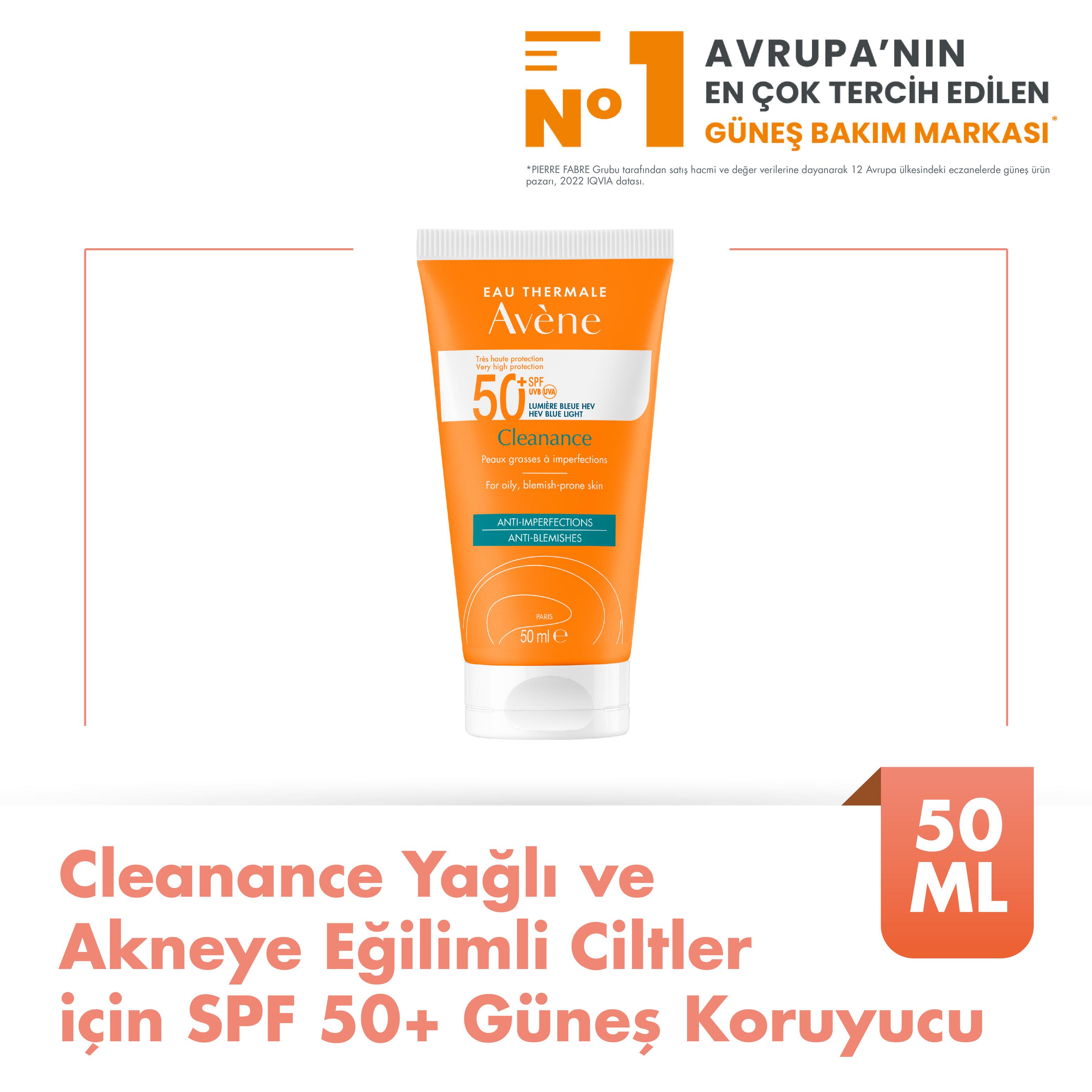 Cleanance Yağlı ve Akneye Eğilimli Ciltler için SPF 50+ Güneş Kremi
