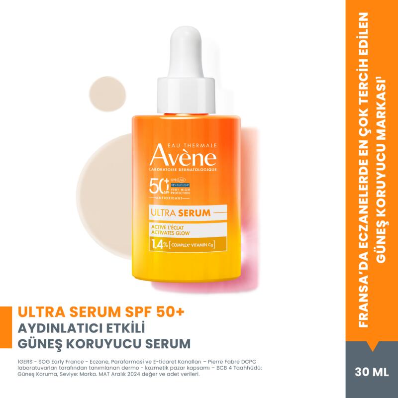 Ultra Serum SPF 50+ Aydınlatıcı Etkili UVA,UVB ve Mavi Işık Karşıtı Güneş Koruyucu Serum 30 ml