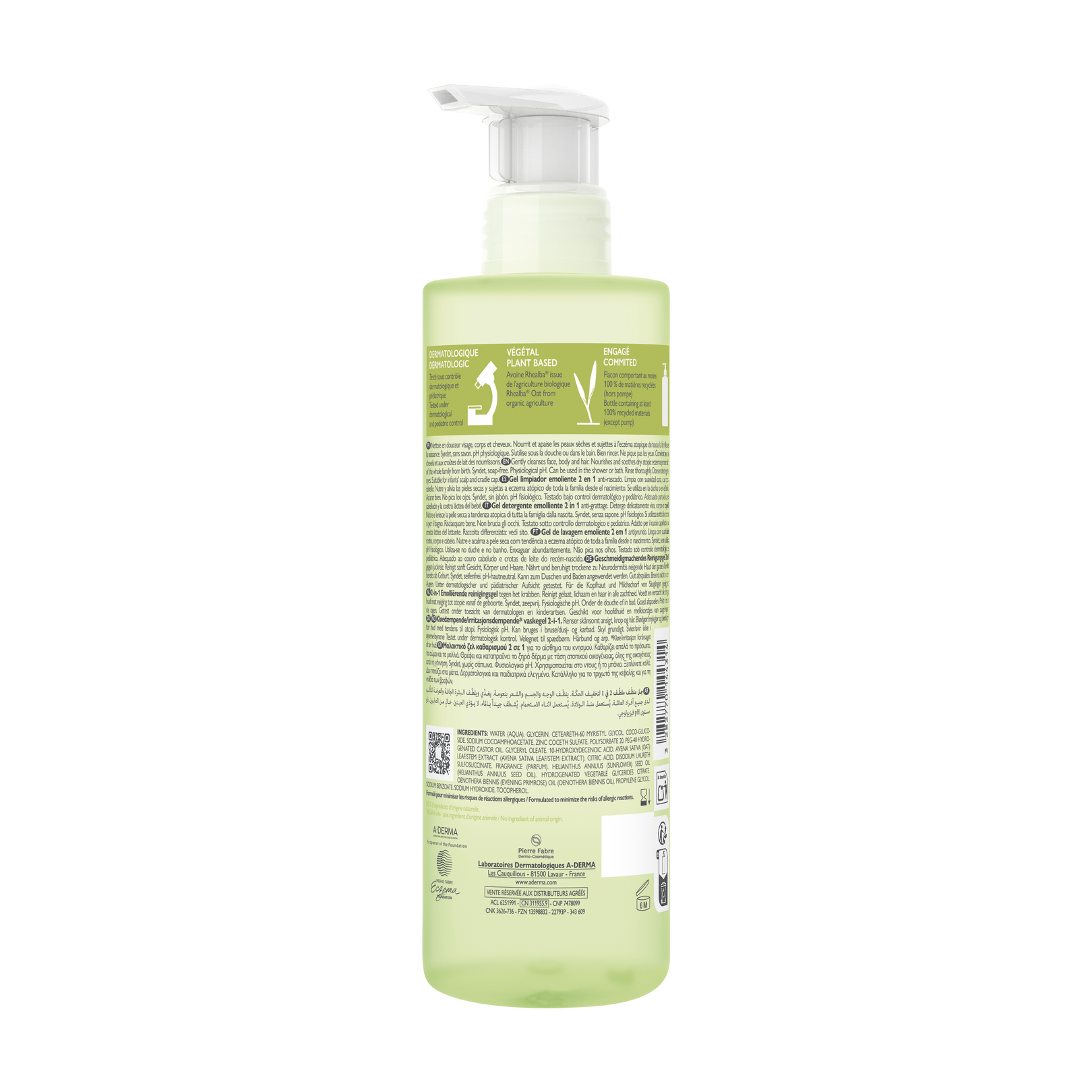 Gel lavant émollient 2 en 1 anti-démangeaisons