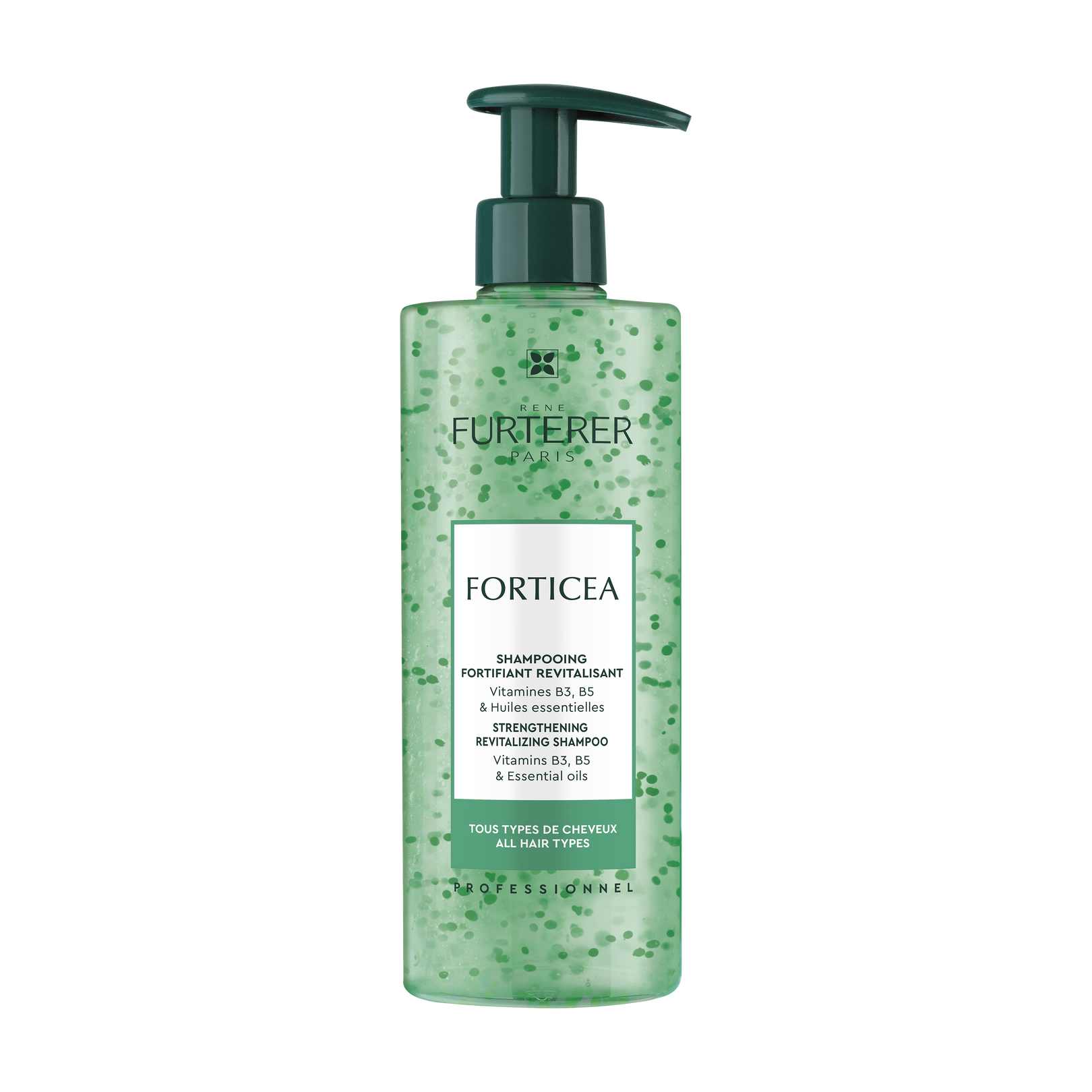 Shampooing fortifiant revitalisant aux vitamines B3, B5 et huiles essentielles