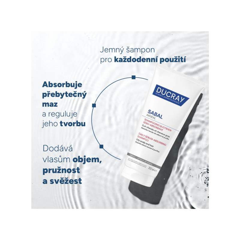 SABAL ARGEAL Šampon absorbující kožní maz pro každodenní použití