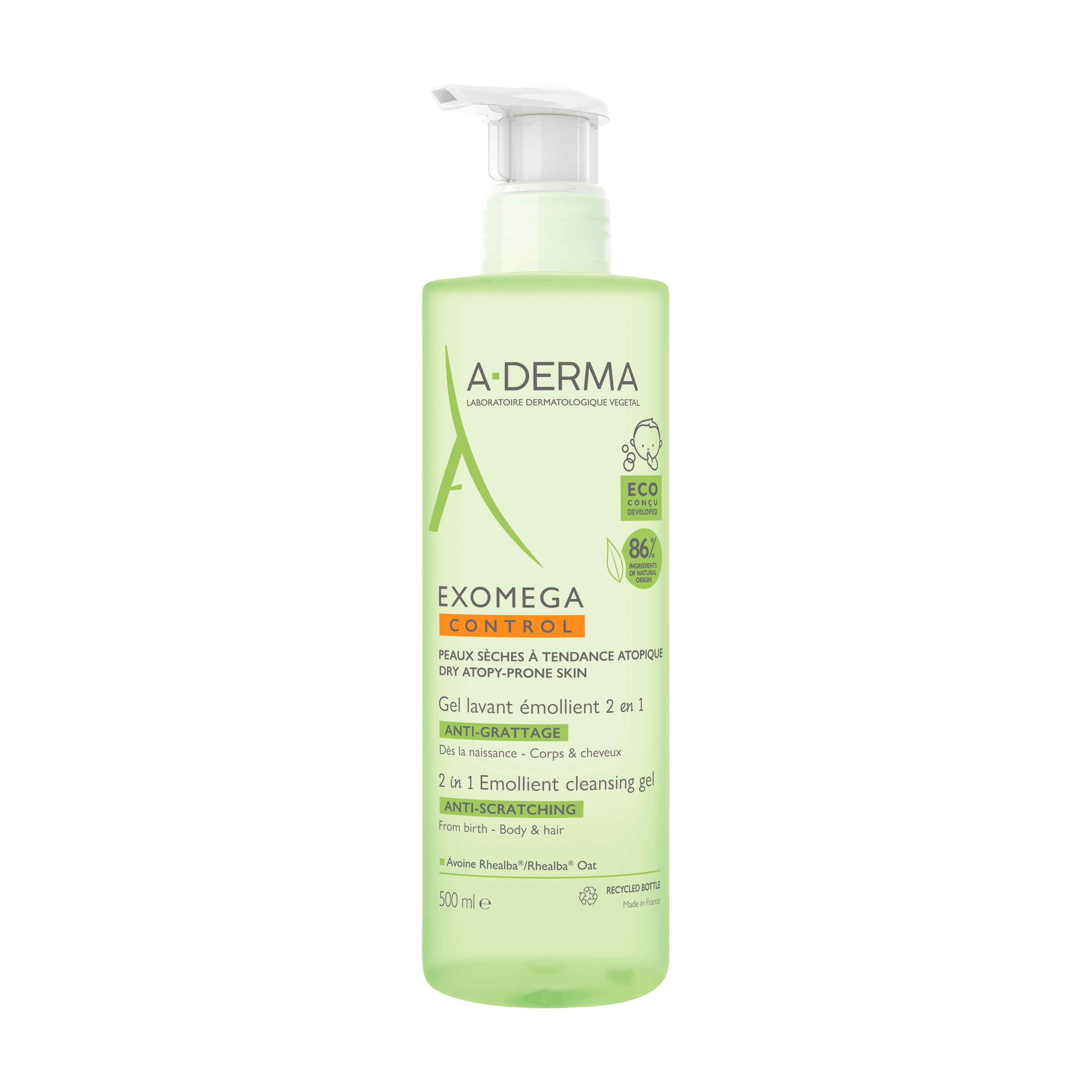 Um shampoo de espuma exomega A-Derma