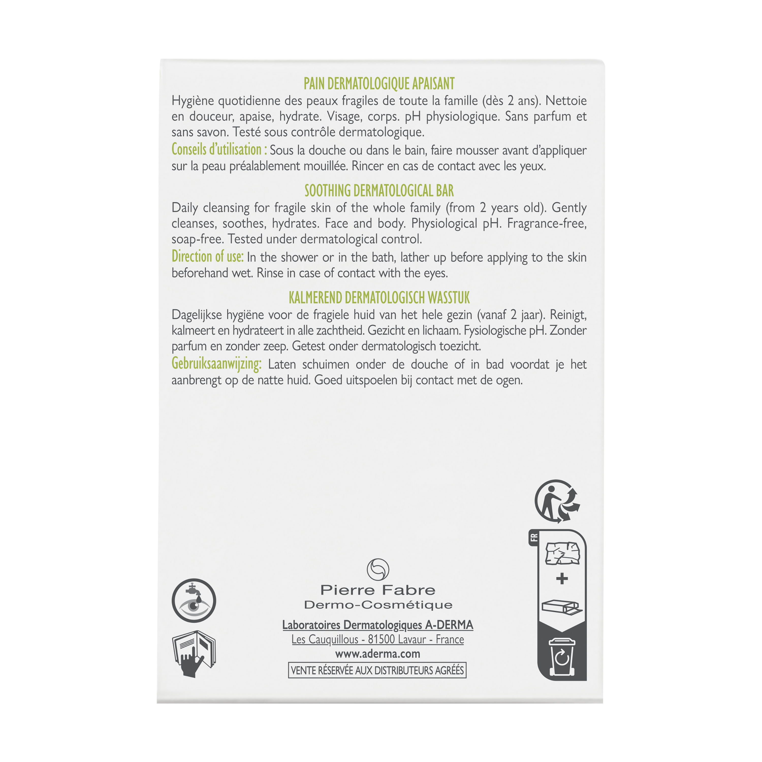 Pan dermatólogico calmante