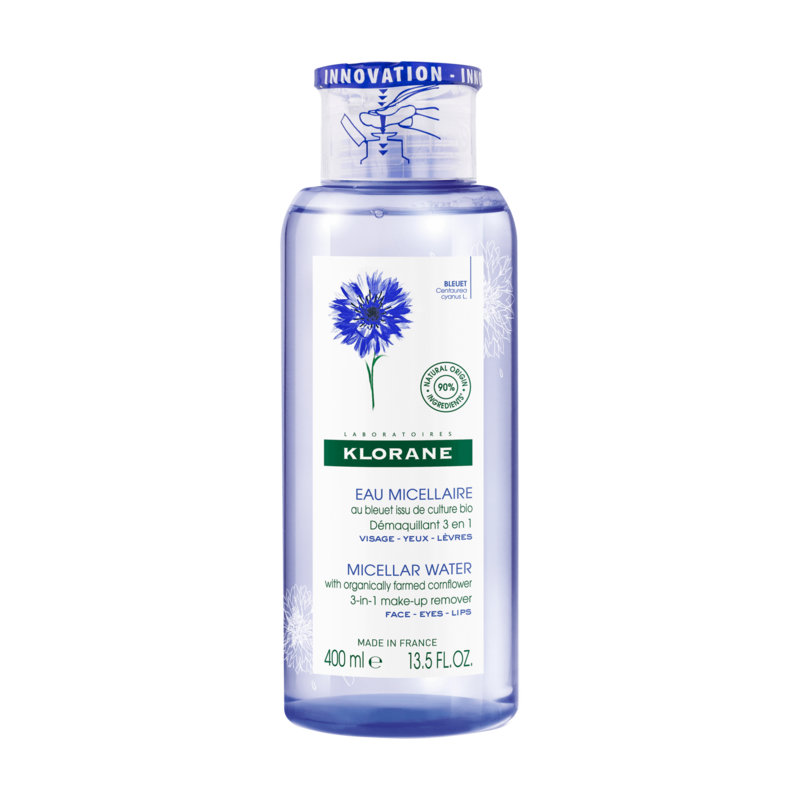 Água Micelar Desmaquilhante com água floral de Flor de Ciano