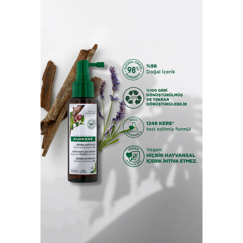 Kinin ve ORGANİK Aşk Çiçeği özleri içerikli Serum