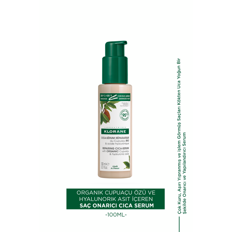 Organik Cupuaçu Özü ve Hyalunorik Asit İçeren Saç Onarıcı CICA Serum