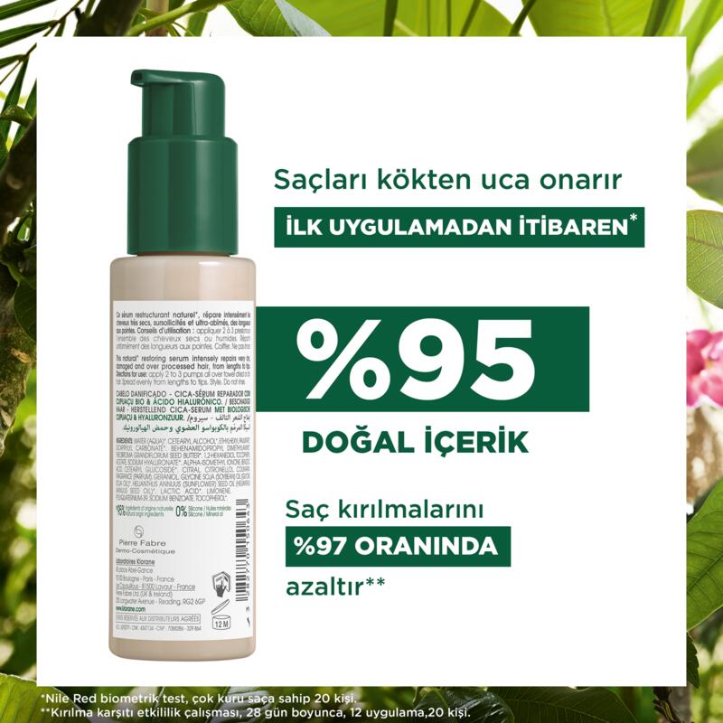 Organik Cupuaçu Özü ve Hyalunorik Asit İçeren Saç Onarıcı CICA Serum