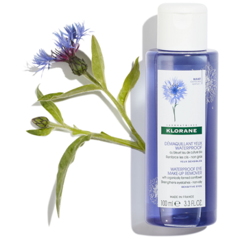 Gezichtsroutine Waterproof oog make-up remover met BIO Korenbloem